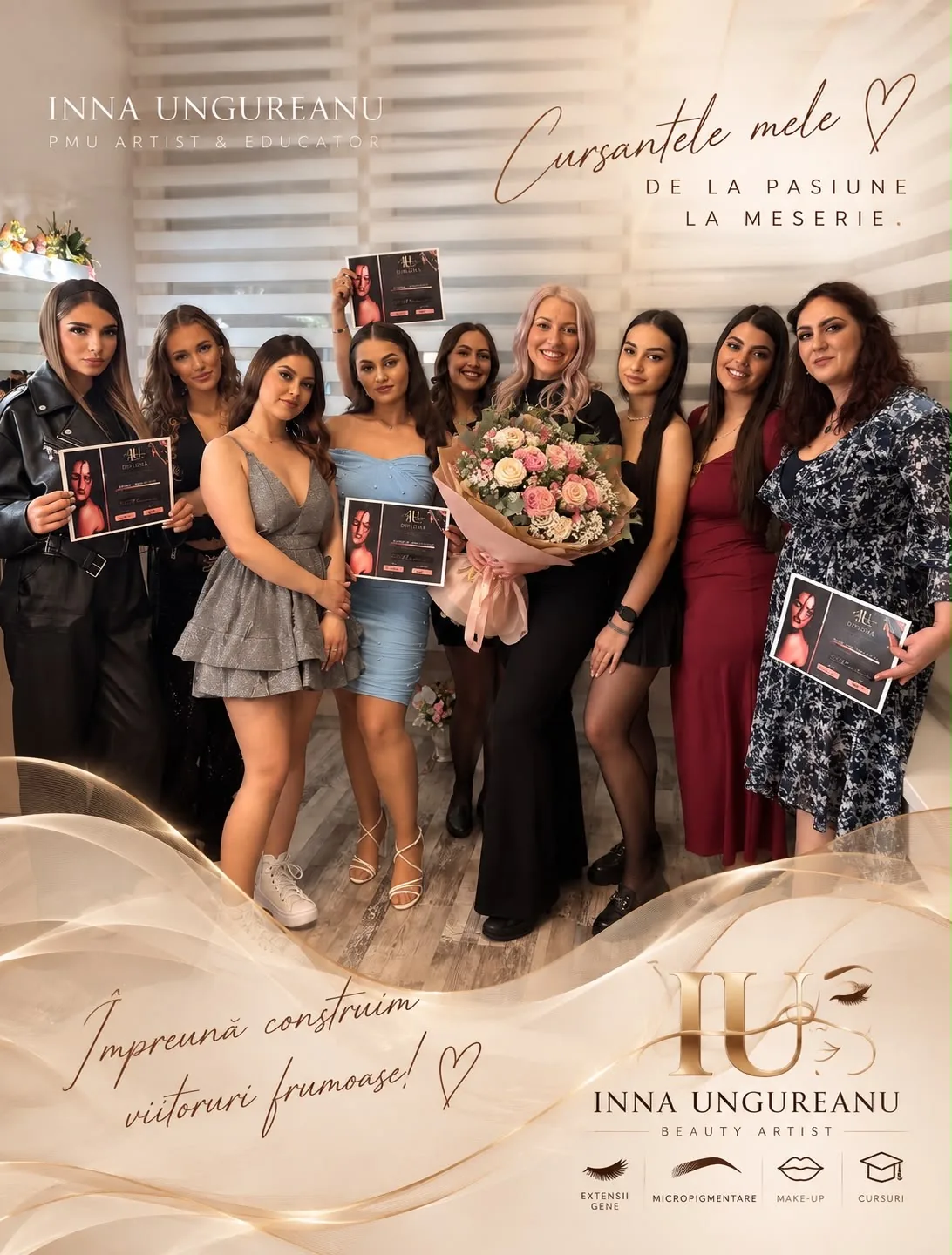 Cursante absolvente cu diplomele, Inna Ungureanu Academy